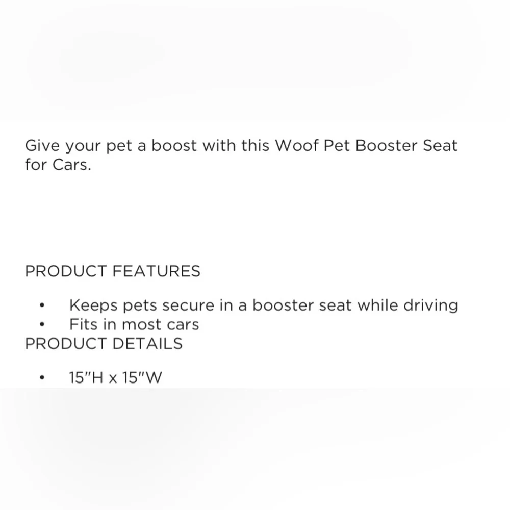 Woof Pet Booster Seat for Cars